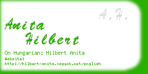 anita hilbert business card